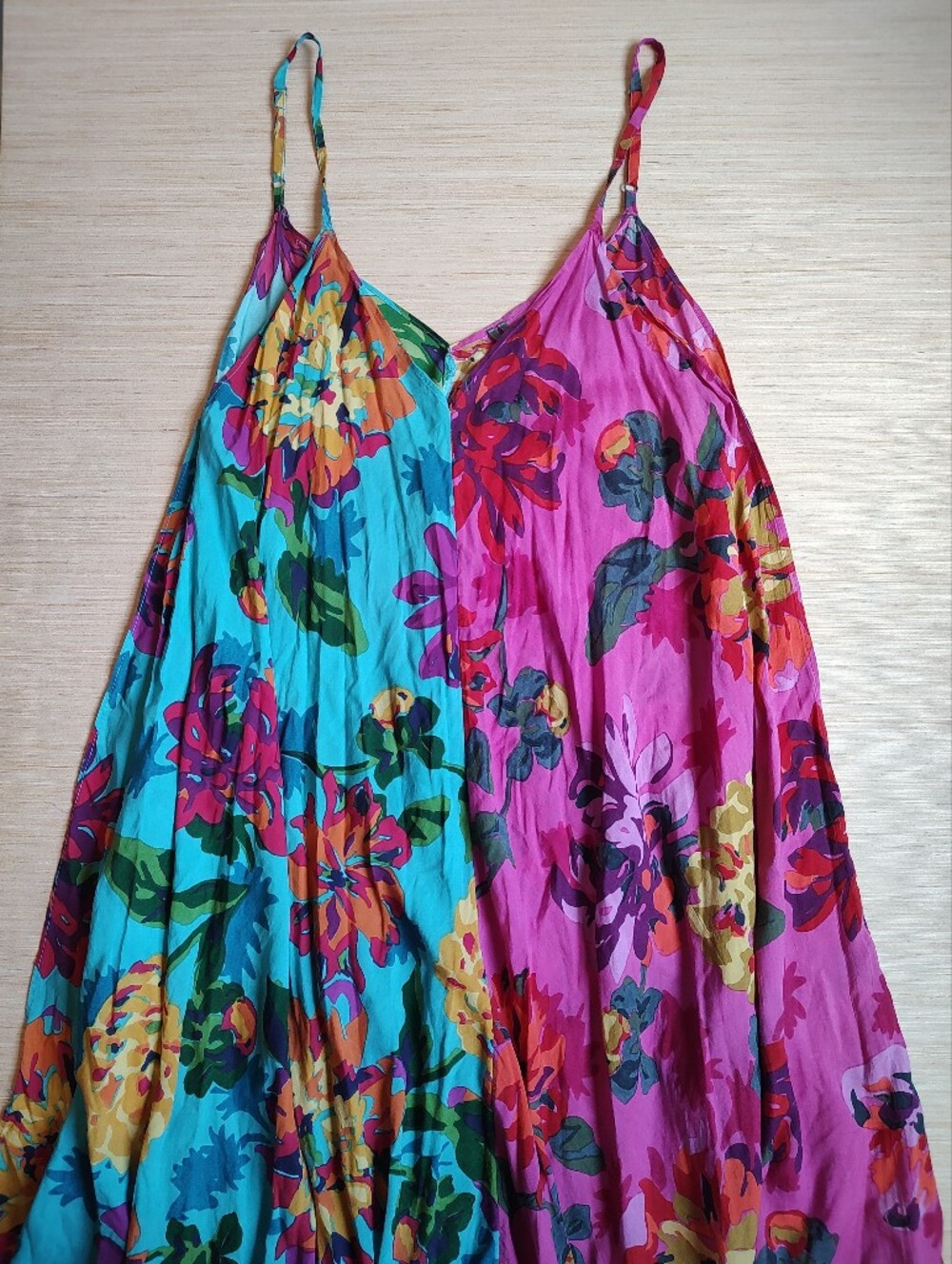Anthropologie Flowy Dress Floral Pink Blue Spaghetti Straps Size XS S Women's - Picture 5 of 16